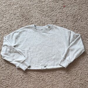 Cropped Heather Gray Crewneck Sweatshirt